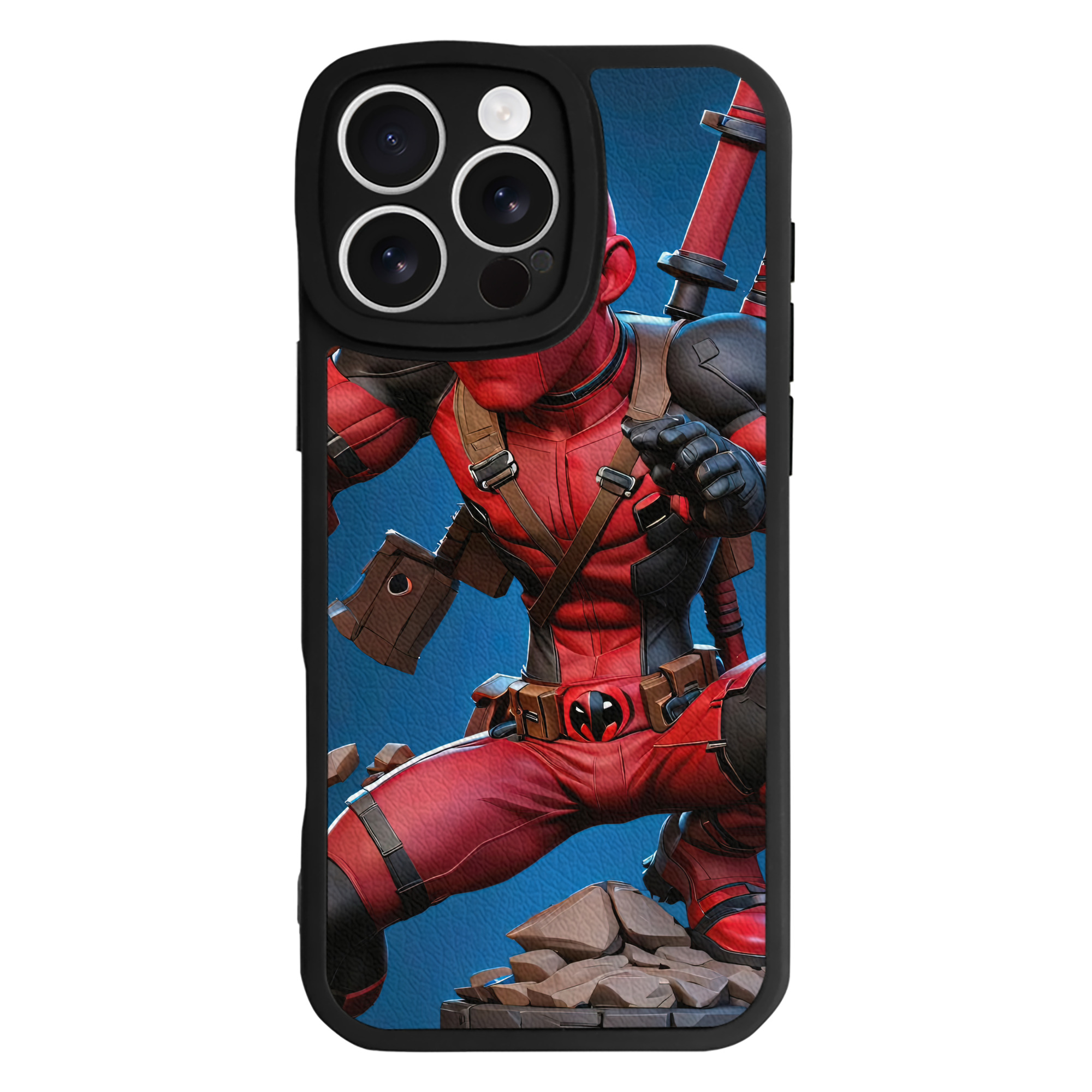 （画像用） Deadpool デッドプール 【iPhone 16シリーズ対応】シリコンスマホケース（レザー調） 材質：シリコン